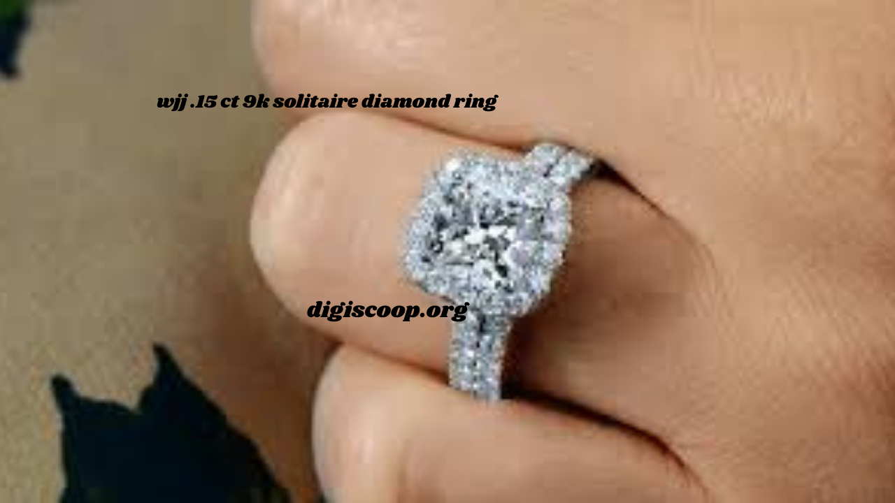 wjj .15 ct 9k solitaire diamond ring